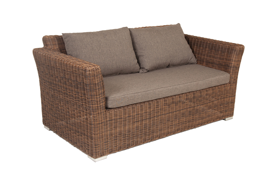 "Капуто" диван из искусственного ротанга двухместный, цвет коричневый
