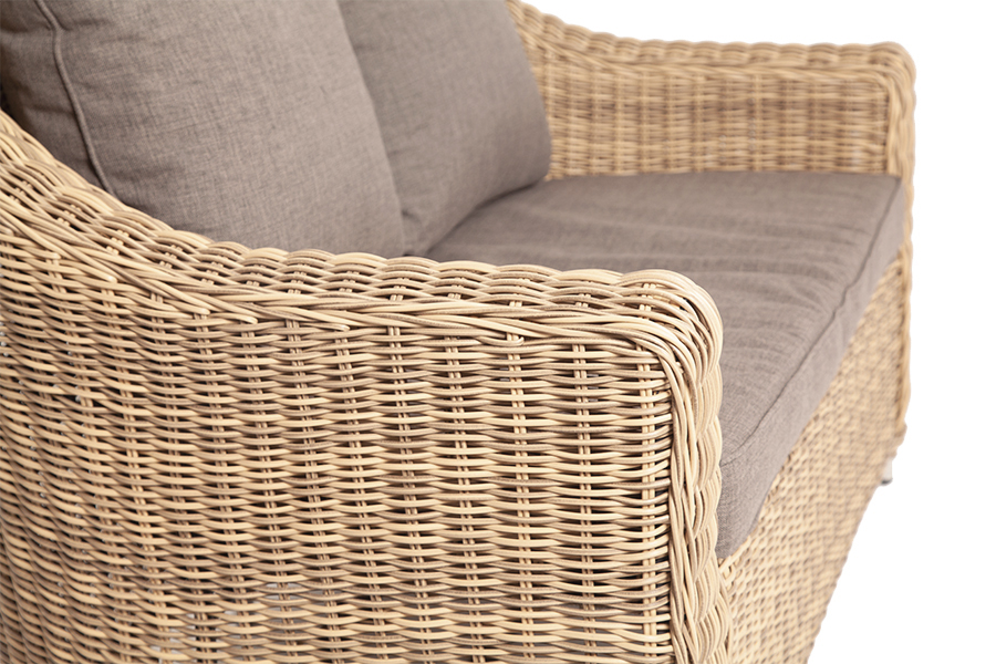 "Копаннини" диван из искусственного ротанга двухместный, цвет соломенный