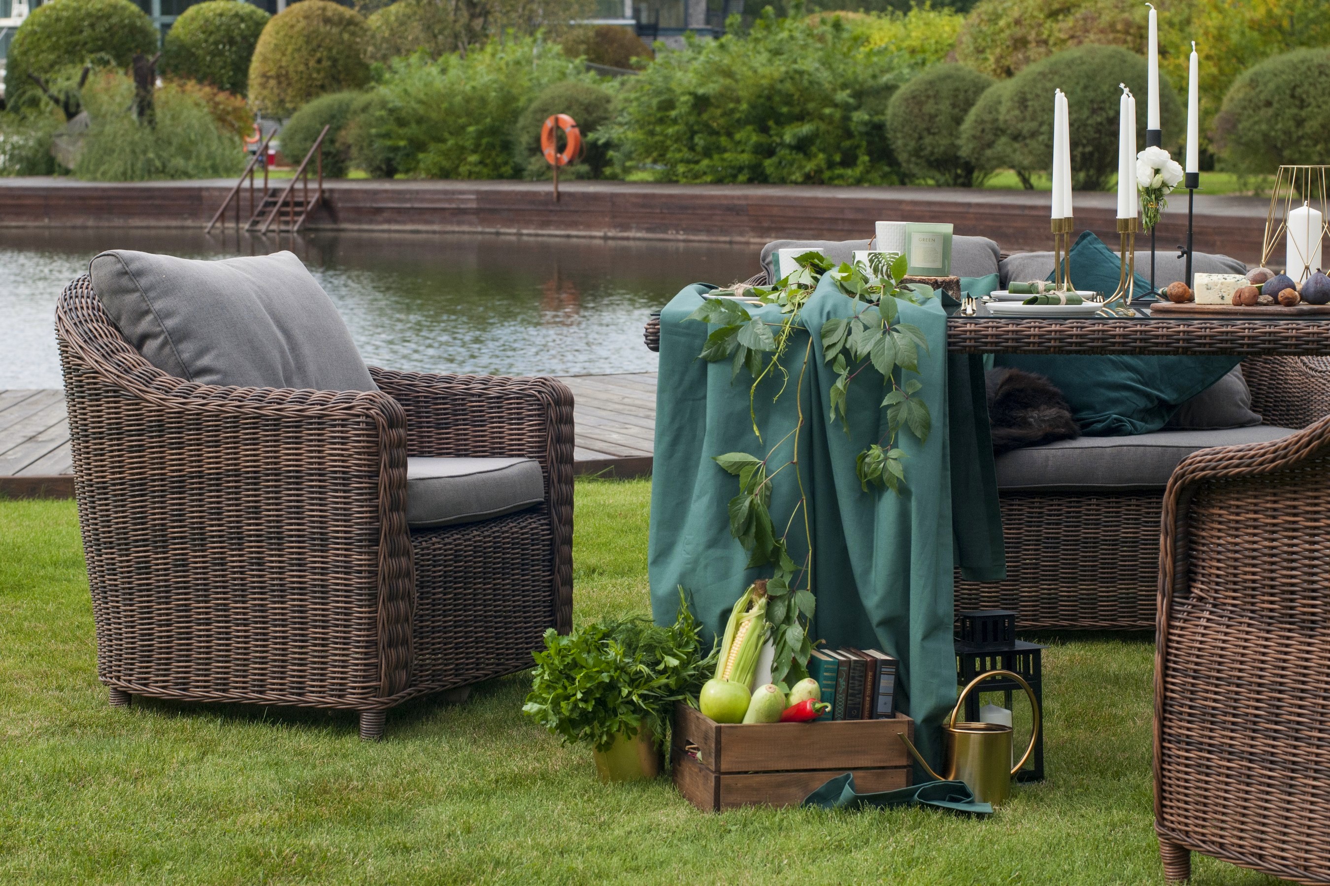 "Копаннини" кресло из искусственного ротанга, цвет коричневый