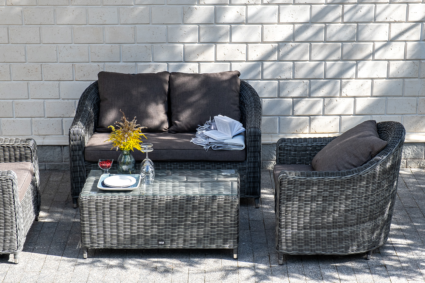 "Копаннини" кресло из искусственного ротанга, цвет графит