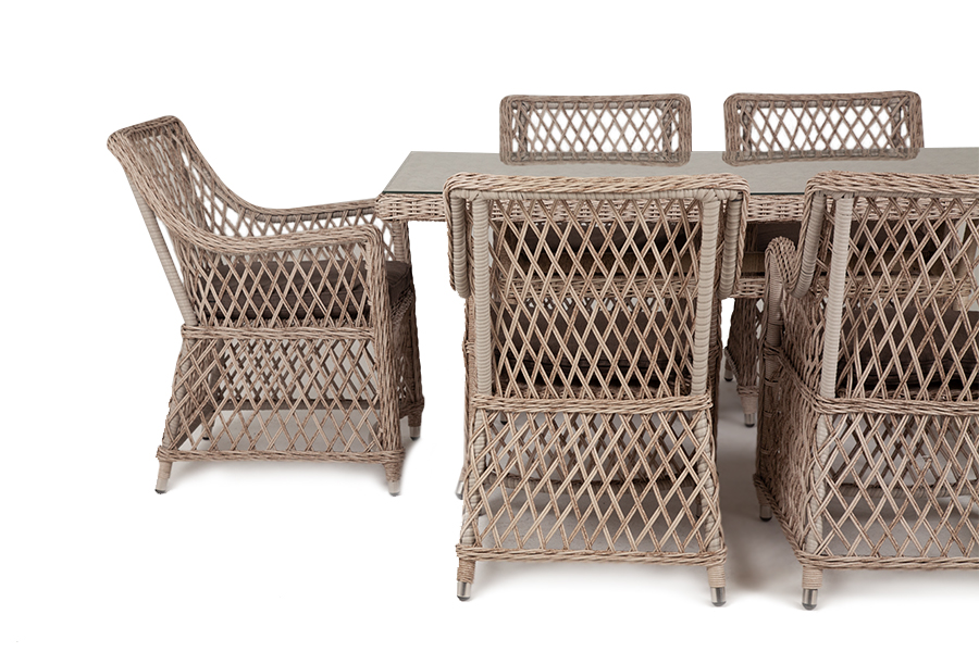 "Латтини" обеденная группа плетеная, цвет бежевый