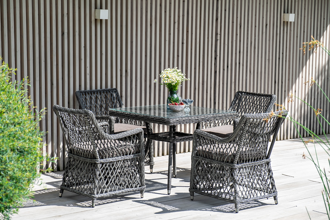 "Латтини" плетеное кресло из искусственного ротанга, цвет графит