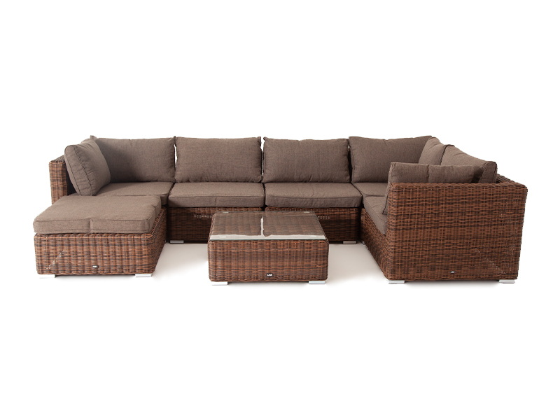 "Лунджи" модуль диванный прямой с подушками, цвет коричневый