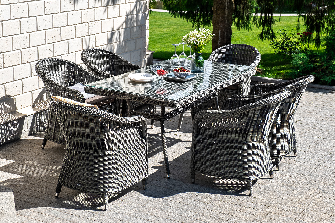 "Равенс" плетеное кресло из искусственного ротанга, цвет графит