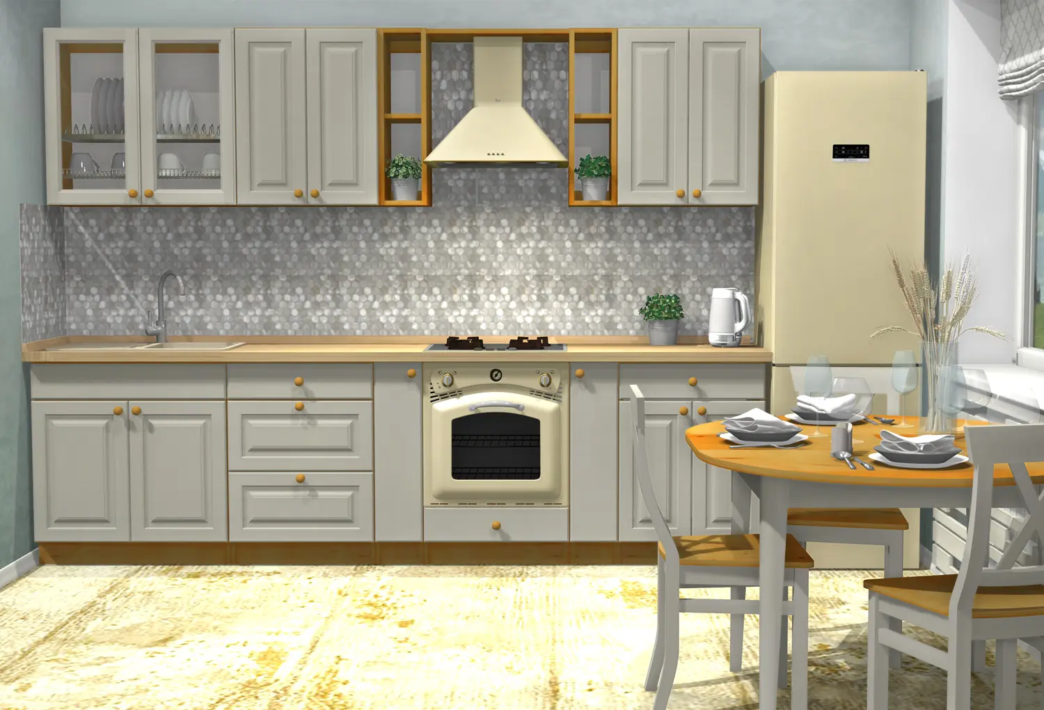 Кухня Весури лак/слоновая кость